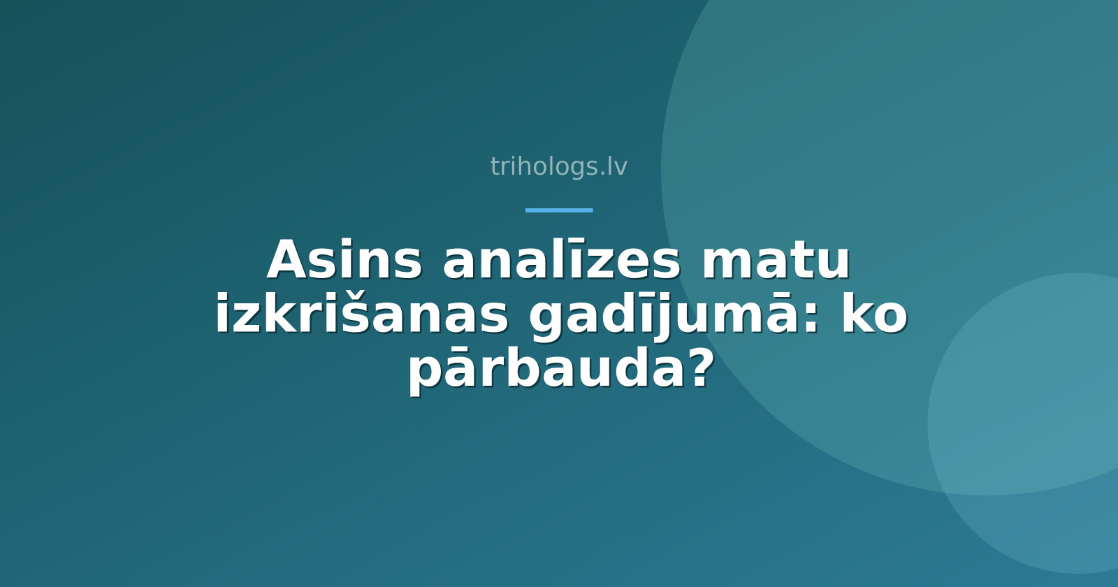 Asins analīzes matu izkrišanas gadījumā: ko pārbauda?